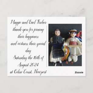 Wedding Flat Thank You Card Romanian National 
