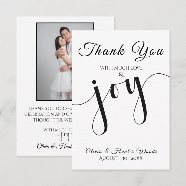 Wedding Flat Thank You Card Simple Script (Front/Back)