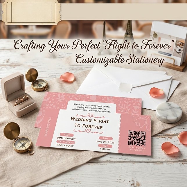  Wedding Flight to Forever Boarding Pass  Invitation (Creator Uploaded)