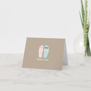 Wedding Flip Flops Folded Thank You Card
