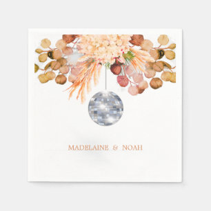 Wedding Floral Disco Ball Elegant Chic  Napkin