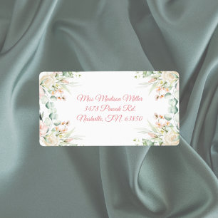 Wedding Floral Elegant Pink Chic Date Name Address