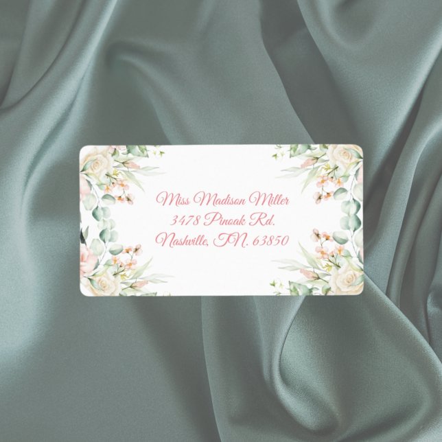 Wedding Floral Elegant Pink Chic Date Name Address (Creator Uploaded)