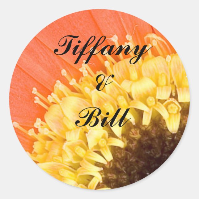 Wedding floral envelope seal stickers (Front)