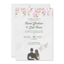 Wedding Floral Invitation Bride/Groom