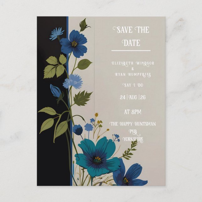 Wedding Floral Invitation Collection Postcard (Front)