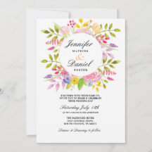 Wedding Floral Invitation Elegant Formal Invite