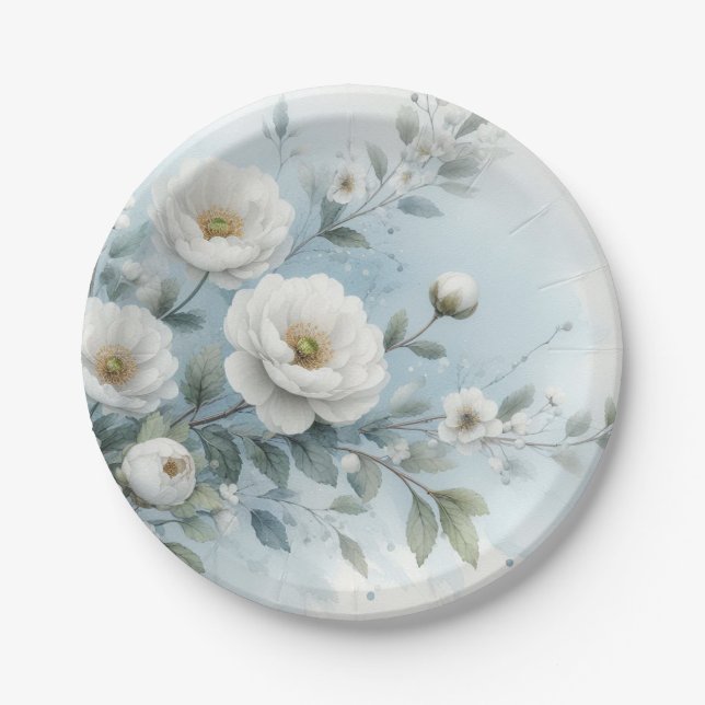 wedding floral  paper plate (Front)