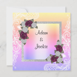 Wedding floral pastel lace new invitation