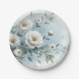 wedding floral pattern paper plate