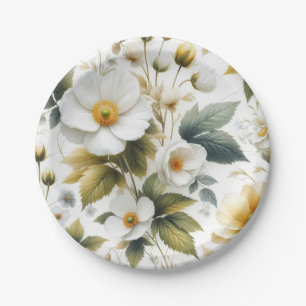 wedding floral pattern Paper Plates