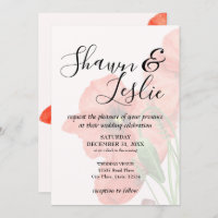 Wedding Floral Poppy Seed Invitation