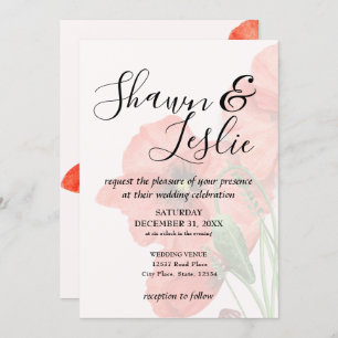 Wedding Floral Poppy Seed Invitation