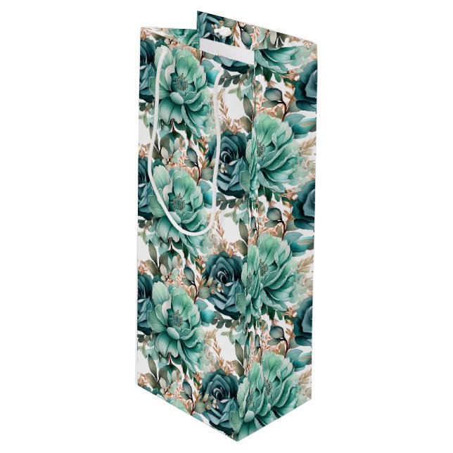 Wedding Floral Print Gift Bag (Front Angled)