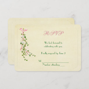 Wedding Floral Twig RSVP Invitation