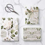 Wedding Floral Wrapping Paper Flat Sheet Set of 3<br><div class="desc">Congratulate a special couple with these lovely personalised watercolor floral wrapping paper sheets! Perfect for weddings,  anniversaries,  bridal showers,  and engagement parties!</div>