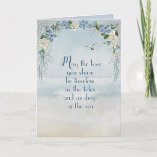 Wedding Flower Arch on Ocean Watercolor Card