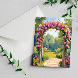 Wedding Flower Arch Watercolor Marriage Card