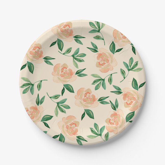 Wedding Flower Arrangements Paper Plate (Front)