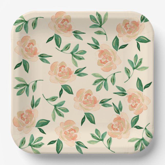 Wedding Flower Arrangements Paper Plate (Front)