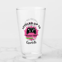 Wedding Flower Girl Levelled Up Gamer Fun Glass
