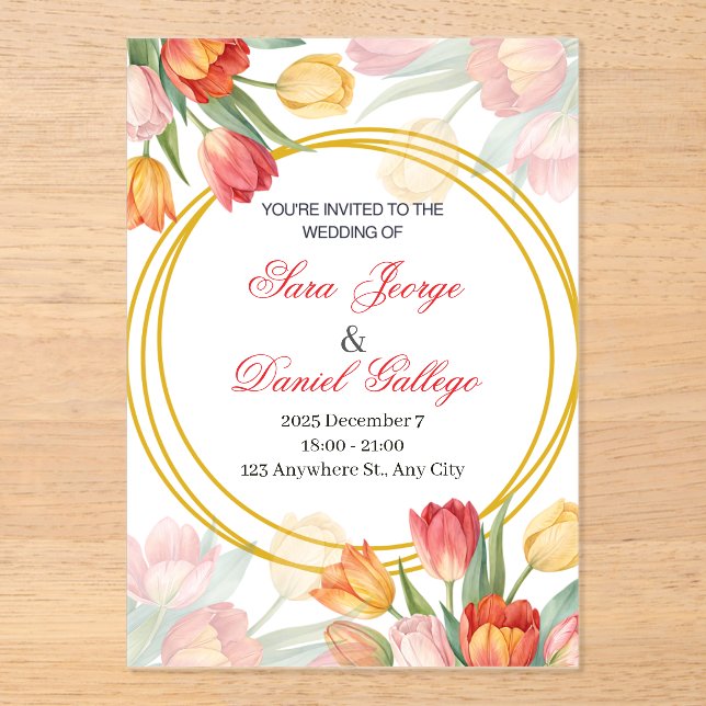 wedding flower invitation (Front)