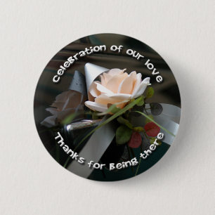 Wedding Flower & Ribbon 6 Cm Round Badge