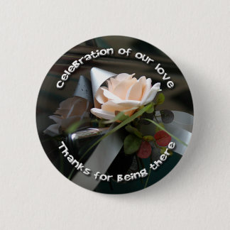 Wedding Flower & Ribbon 6 Cm Round Badge