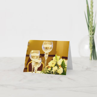 Wedding Flowers and Candles - Blank Inside Thank You Card