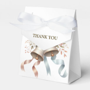 Wedding Flowers Bells Pink Blue Ribbons Beautiful Favour Box