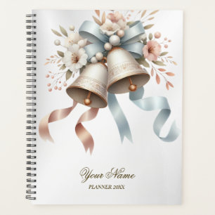 Wedding Flowers Bells Pink Blue Ribbons Beautiful Planner