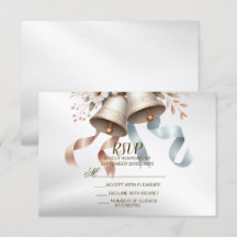 Wedding Flowers Bells Pink Blue Ribbons Beautiful