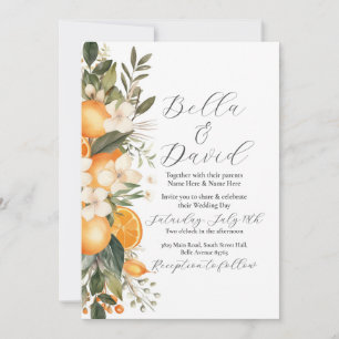 Wedding Flowers Fruit Oranges Ceremony Invitation