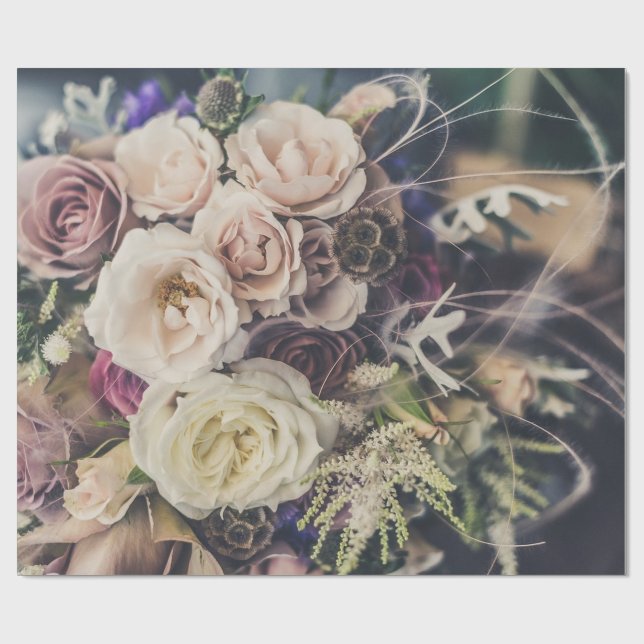 Wedding Flowers Gift Wrapping Paper (Flat)