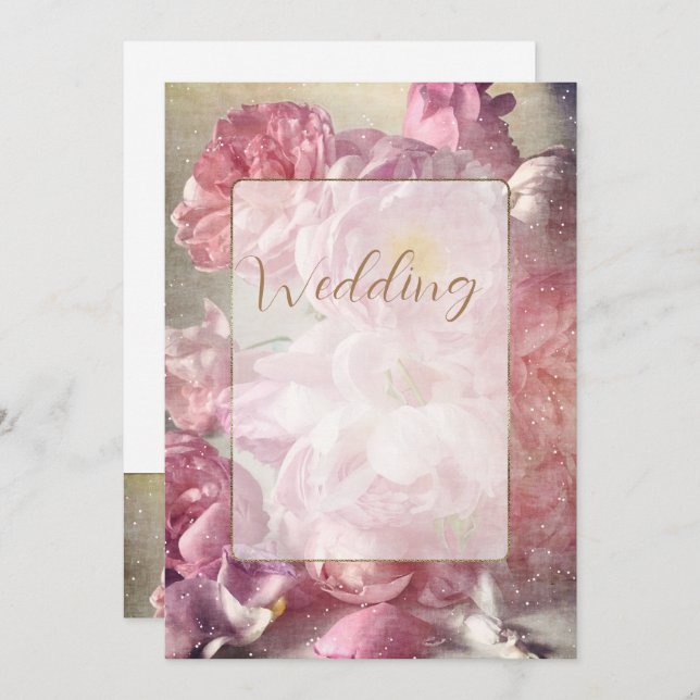 Wedding Flowers - Invitation Card (Front/Back)