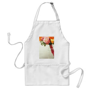 wedding flowers pink orange rose customise standard apron
