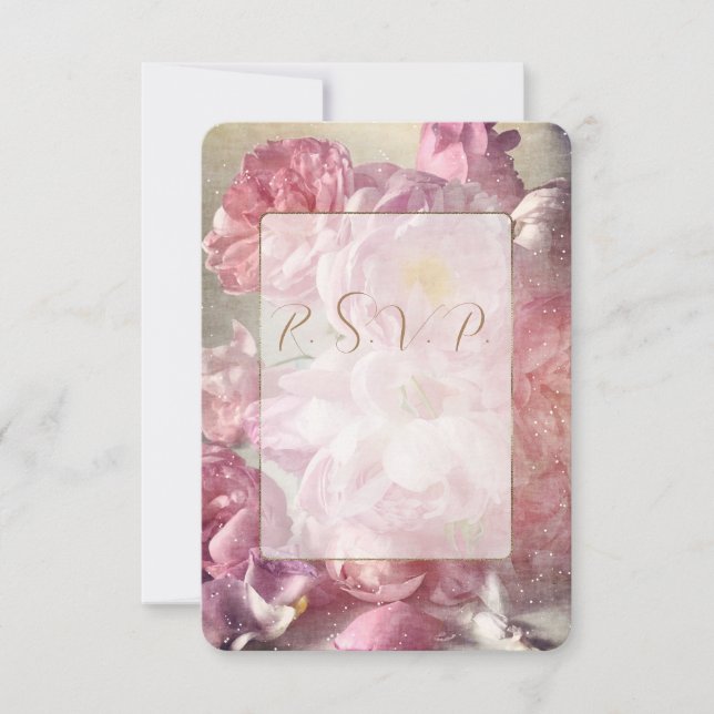Wedding Flowers - R S V P, Respond Card (Front)