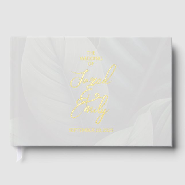 Wedding Foil Tropical Chic Guest Book (Front)
