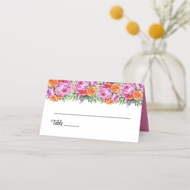Wedding Folded Name Place Card (Front)