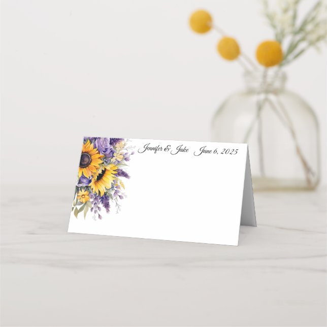 Wedding Folded Name Place Card (Front)