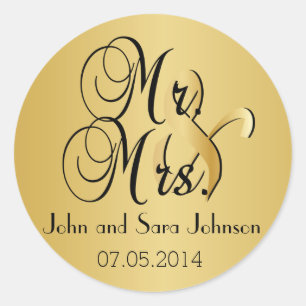 Wedding for the Mr & Mrs   Personalise Classic Round Sticker