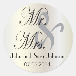 Wedding for the Mr & Mrs   Personalise Classic Round Sticker