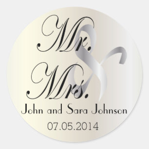 Wedding for the Mr & Mrs   Personalise Classic Round Sticker