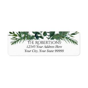 Wedding Forest Foliage Watercolor   Return Address Label