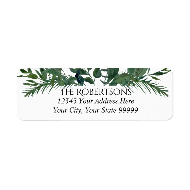 Wedding Forest Foliage Watercolor | Return Address Label (Front)