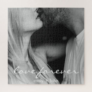 Wedding Forever Names Date Photo Jigsaw Puzzle