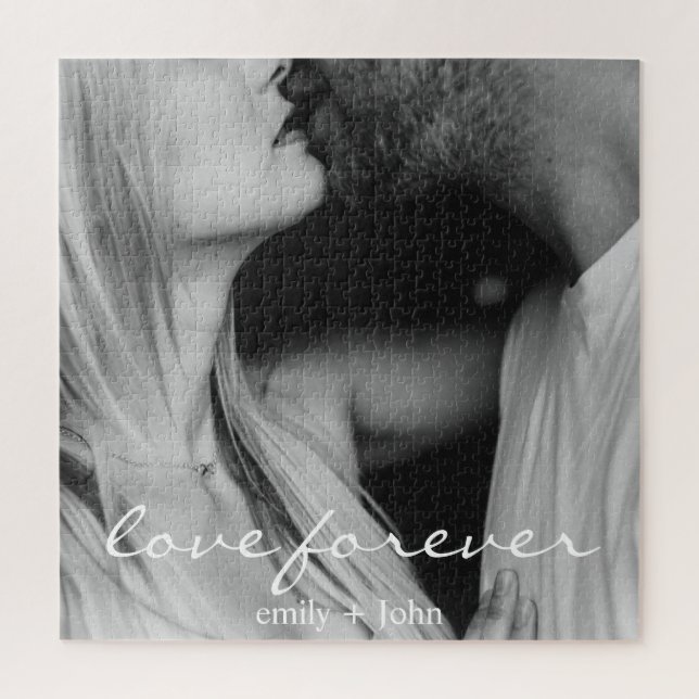 Wedding Forever Names Date Photo Jigsaw Puzzle (Vertical)