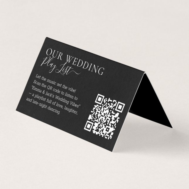 Wedding Formal Black QR Code Playlist (Front)