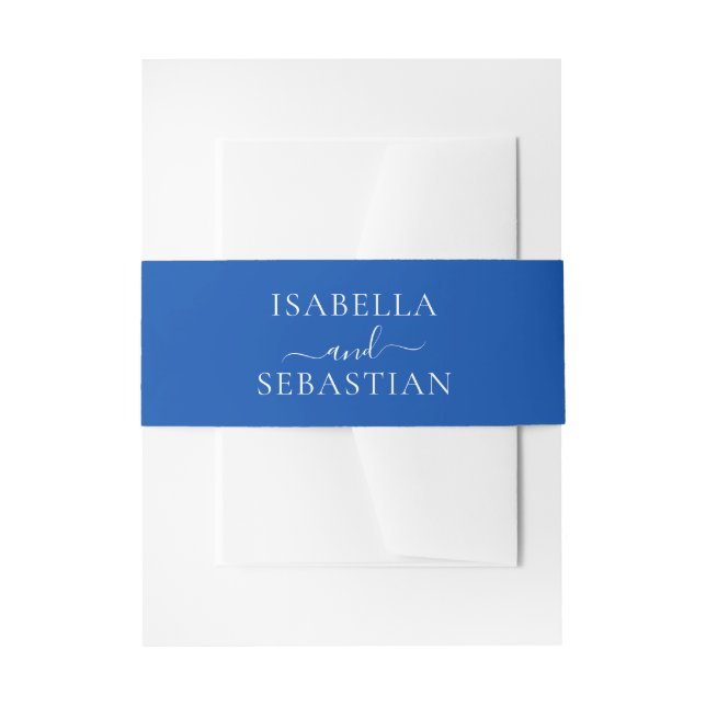 Wedding Formal Cobalt Blue Set Invitation Belly Band (Front Example)