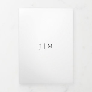 Wedding Formal White Clean Simple Tri-Fold Card